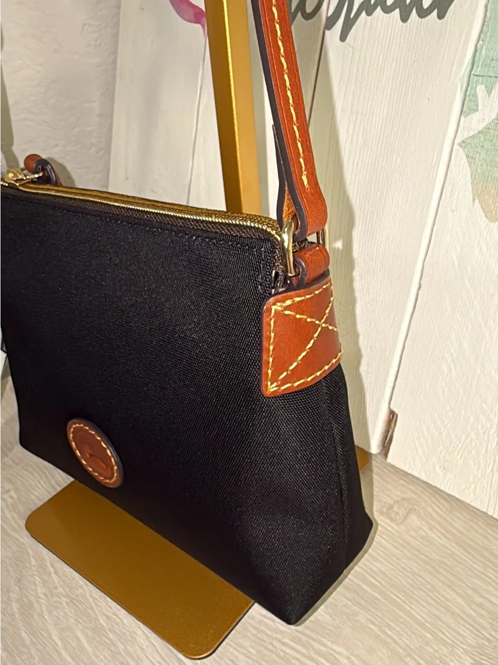 Dooney & Bourke Black Nylon zippered bag NWT